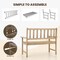 Costway Indonesia Teak Wood Garden Bench 2-Person Patio Bench with Backrest & Armrests Natural